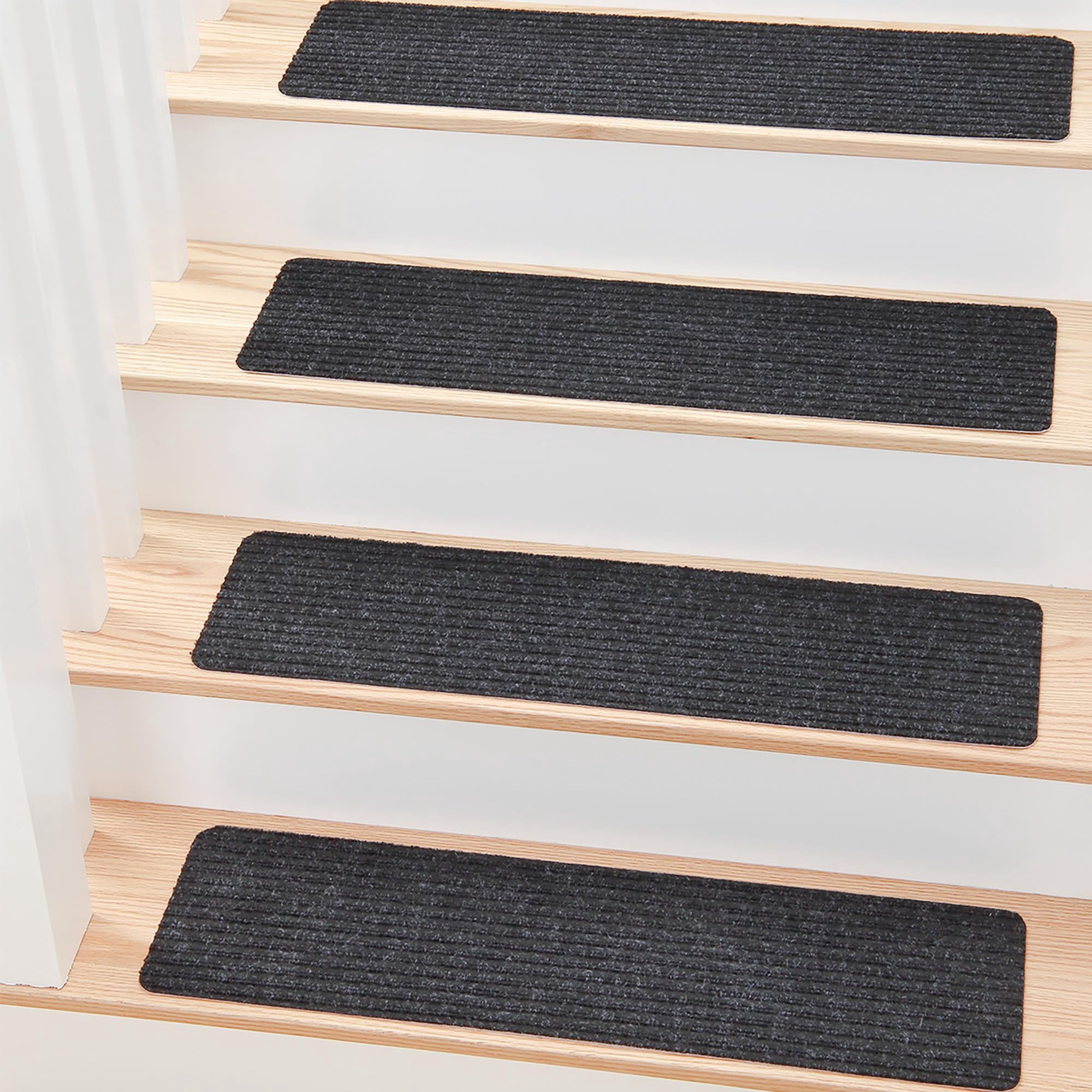 Peldaños Para Escaleras Mbigm, 8 X 30 Cm, Antideslizantes, Color Negro (paquete De 15)