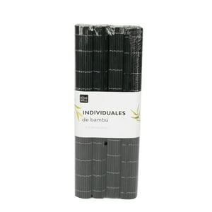 Homewell - Individual De Bambú Negro 4 Unidades 40X30Cm