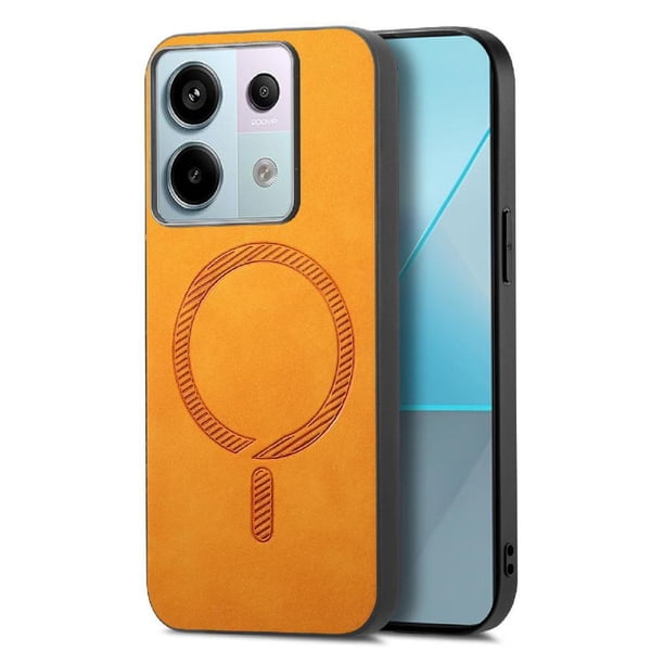 Magnetic Slim Case for Xiaomi Redmi Note 13 Pro 5G with Camera Guard & Anti-Scratch Back Yellow