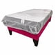 thumbnail image 1 of Base De cama Plaza y Media Fucsia Felpa + Colchón Semi Ortopédico 1.5, 1 of 2