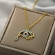 thumbnail image 2 of 18K Gold Plated Copper Evil's Eye Zircon Pendant Necklace Clavicle Chain Good Luck Neck Jewelry, 2 of 3
