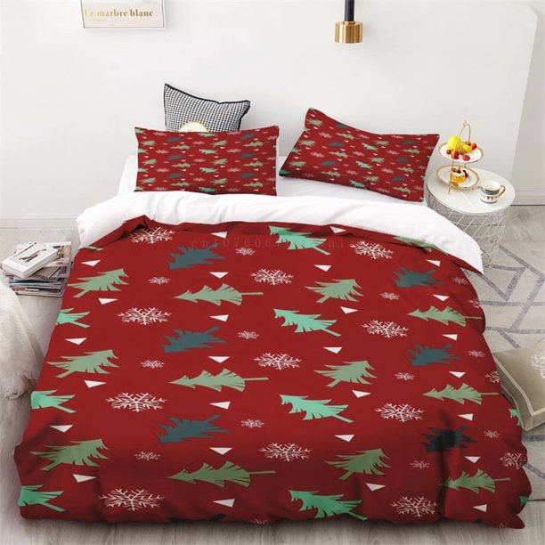 Duvet Cover Christmas Elk Pine Branch Print Bedroom Living Room Room Decor Single Double Queen King Size