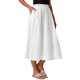 thumbnail image 4 of INSPIRE CHIC Falda Midi Acampanada con Cintura Elástica y Bolsillos para Mujer L Blanca, 4 of 6