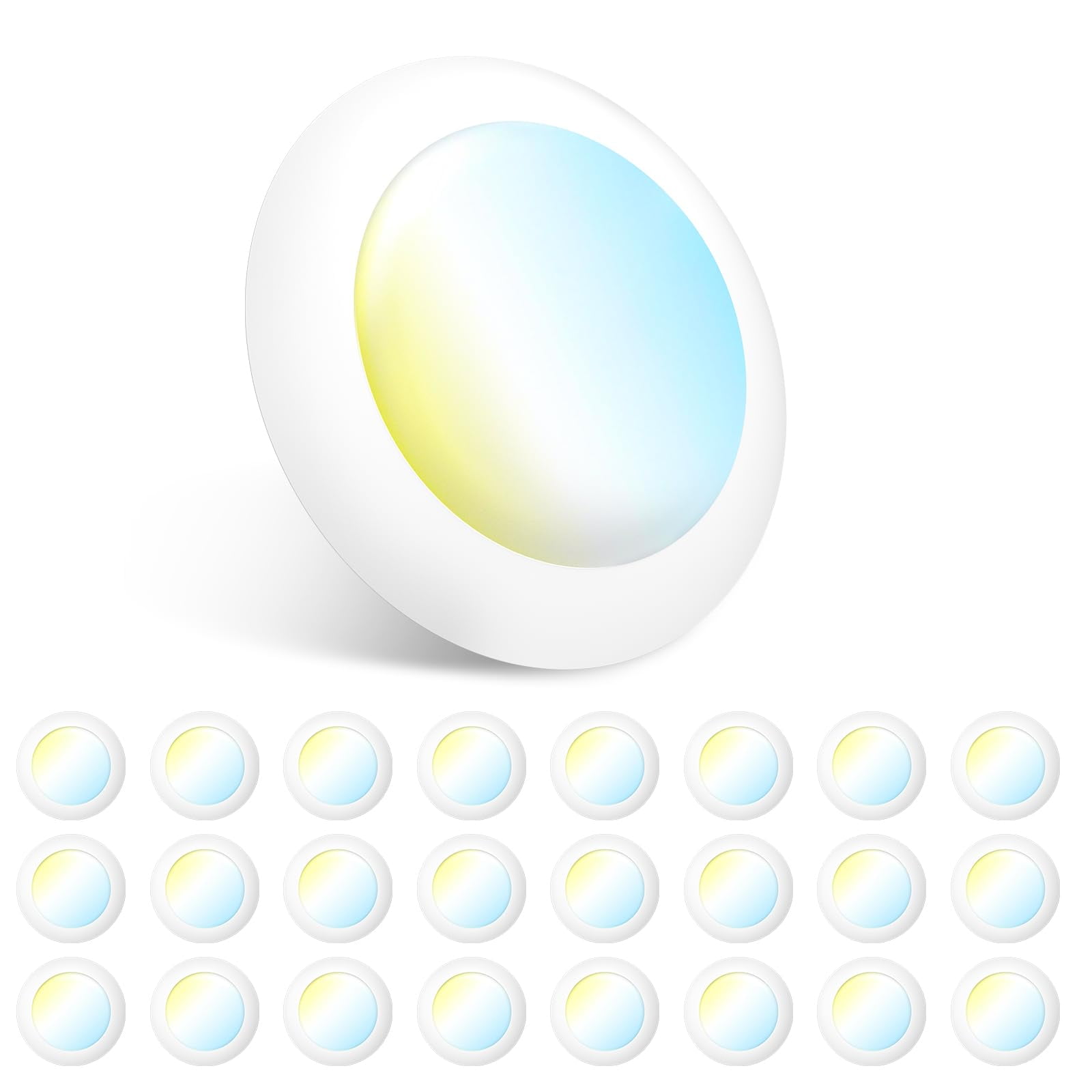Luminaria Amico, Paquete De 24 Luces Led Tipo Disco Regulables De 15 W
