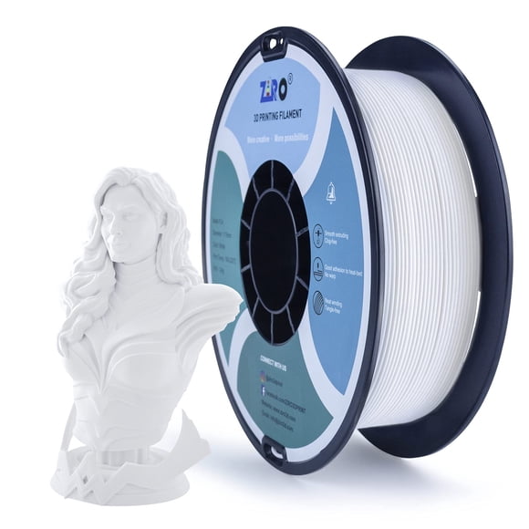 Filamento para impresora 3D ZIRO Matte PLA, 1,75 mm, blanco, 1 kg