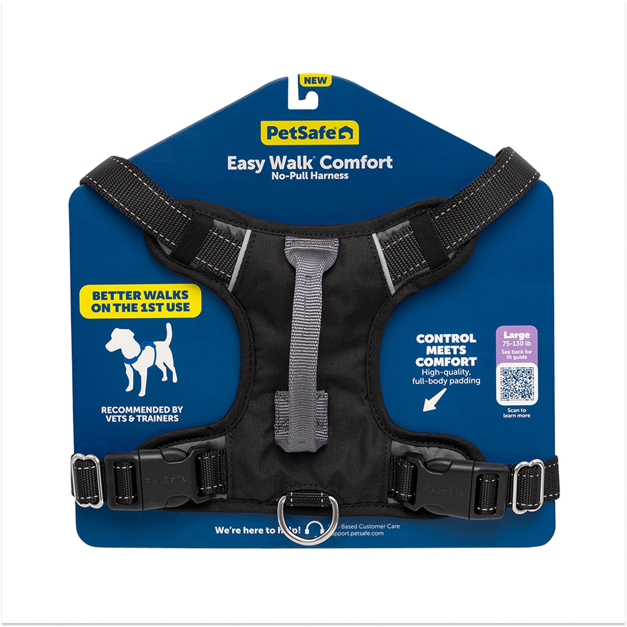 Arnés Para Perros Petsafe Easy Walk Comfort, Sin Tirones, Negro, Grande
