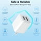 thumbnail image 5 of Cargador de pared USB REKNA Dual Port Cube, adaptador de corriente blanco, 5 of 7