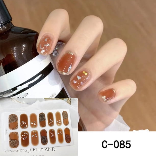 Y2K Summer Nail Strips 3D Nail Strips Fashion Full Wraps Nail Polish Sticker Self Adhesive Nail Art Decal Strip For Women Nail Art DIY