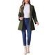 thumbnail image 2 of INSPIRE CHIC Abrigo de Mujer de Largo Medio con Cuello Mao, Botonadura Simple, Abrigo de Invierno con Bolsillos Inclinados y Forro Completo Verde Militar XS, 2 of 6