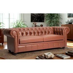 Sc Decohome - Sofa 3 Cuerpos Chester Luxe Caoba