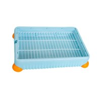 Magideal - Bandeja Para Arena Para Conejos, Inodoro Para Mascotas, Bandeja Antisalpicaduras Para Ir Al Baño, Bandeja Para Ir Al Baño Para Perros, Conejos, , L, Azul