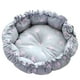 thumbnail image 2 of Cama mullida para perros y , alfombrilla ajustable cálida, suministros para perros y medianos, forma forma forma , ligera, cómoda para invierno, - estampado de pata rosa, 2 of 5