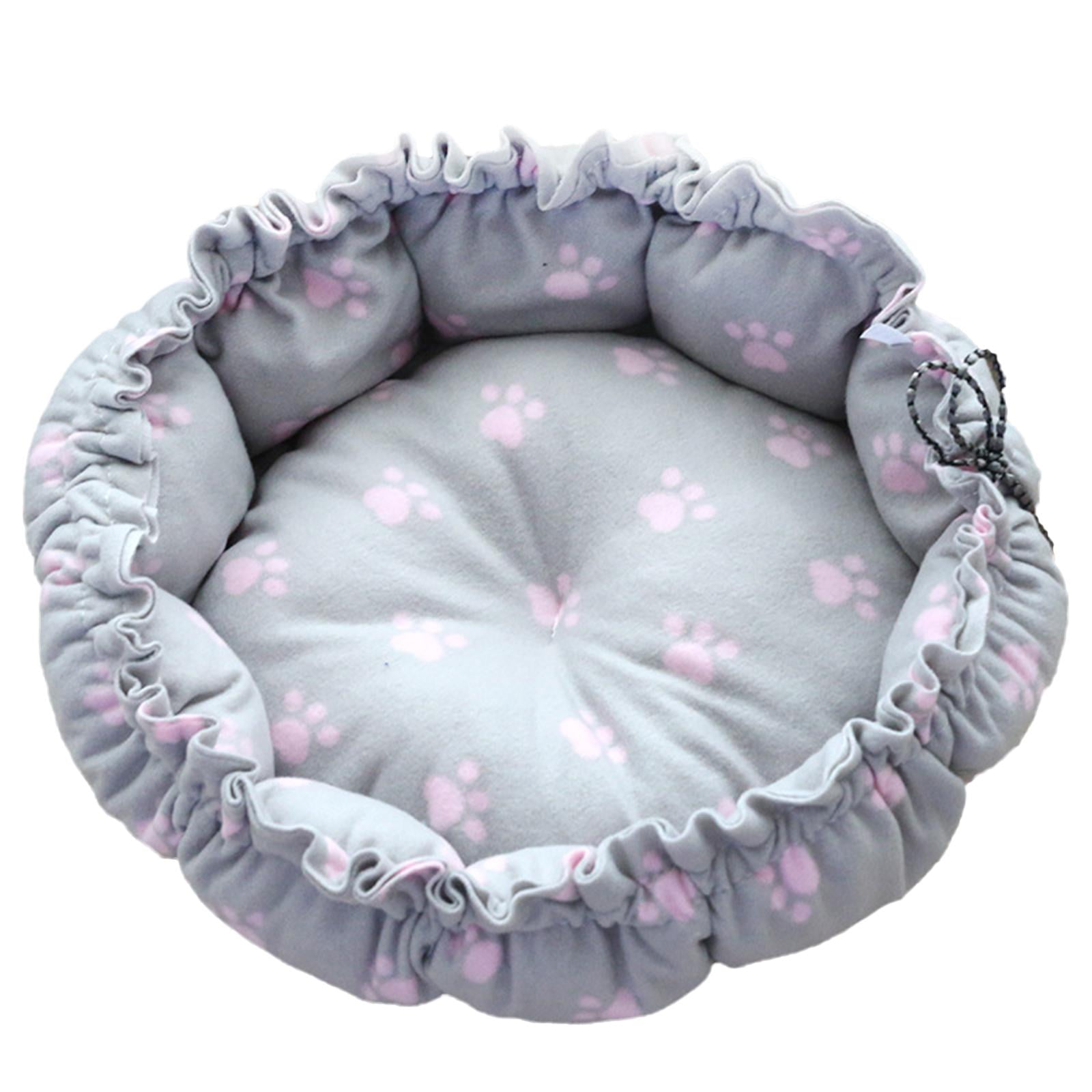 Ioensy - Fluffy Pet Dog Cat Bed Mat Suministros Cálidos Ajustables Cojín Estampado De Pata Rosa