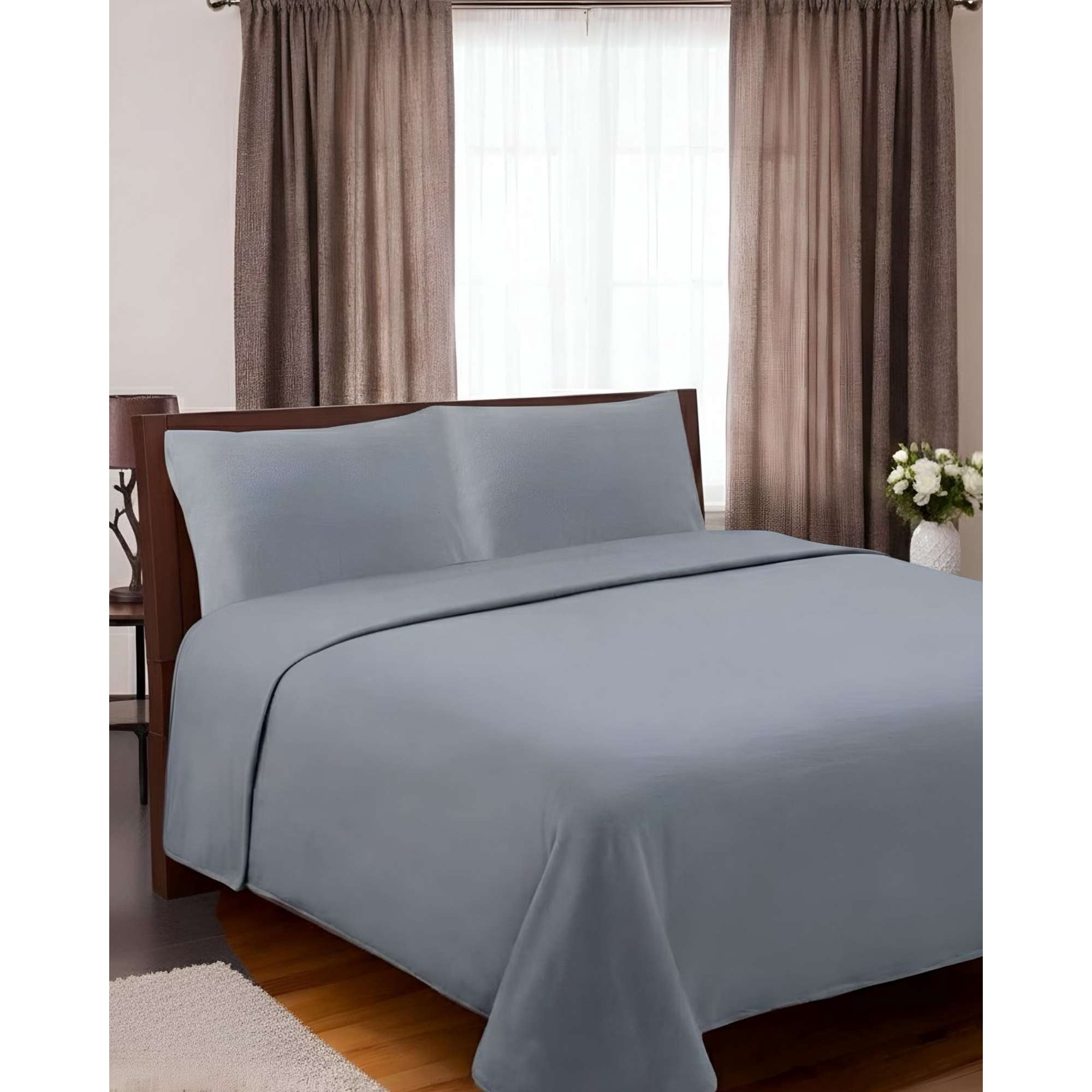 Mylhogar - Sabana Extra Suave Premium De Polar Gris 2 Plazas