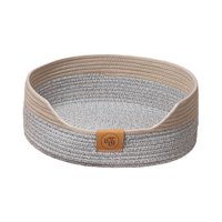 Ioensy - Cesta De Cama Para Gatos Tejida Con Cuerda De Algodón, Accesorios Para Mascotas, Cama Para Dormir Transpirable Para Mascotas, Gris, 40Cm