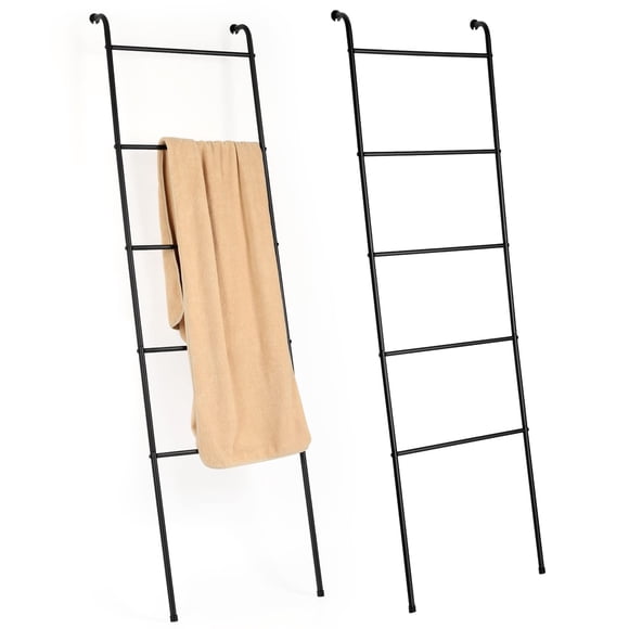 Blanket Ladder BTY de metal negro, juego de 2 unidades para decoración del hogar