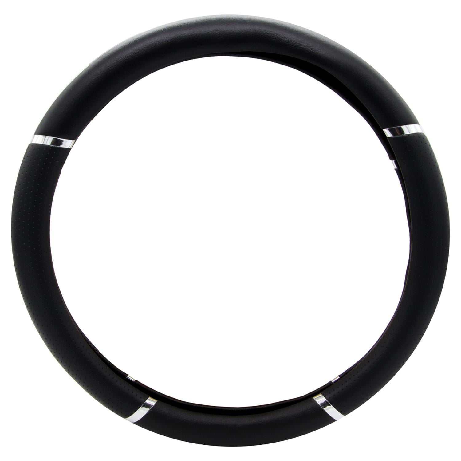 Route Cinco - Cubre Volante Auto Universal Negras Y Plateadas Negro