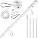 thumbnail image 1 of Kit de asta para bandera BONWIN de 1,5 m de acero inoxidable blanco para montaje en pared, 1 of 9