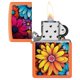 thumbnail image 3 of Mechero de bolsillo Zippo con diseño de flores, color naranja mate, 3 of 6