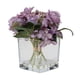 thumbnail image 2 of Rosa y Hortensia Morados en Florero Cuadrado de Vidrio 16 cm, 2 of 2