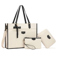 Bolsa De Lona Keyli Para Ordenador Portátil Para Mujer De 15,6 Pulgadas, Color Blanco