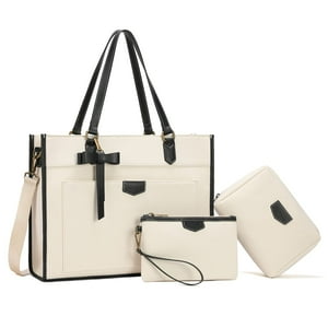 Bolsa De Lona Keyli Para Ordenador Portátil Para Mujer De 15,6 Pulgadas, Color Blanco