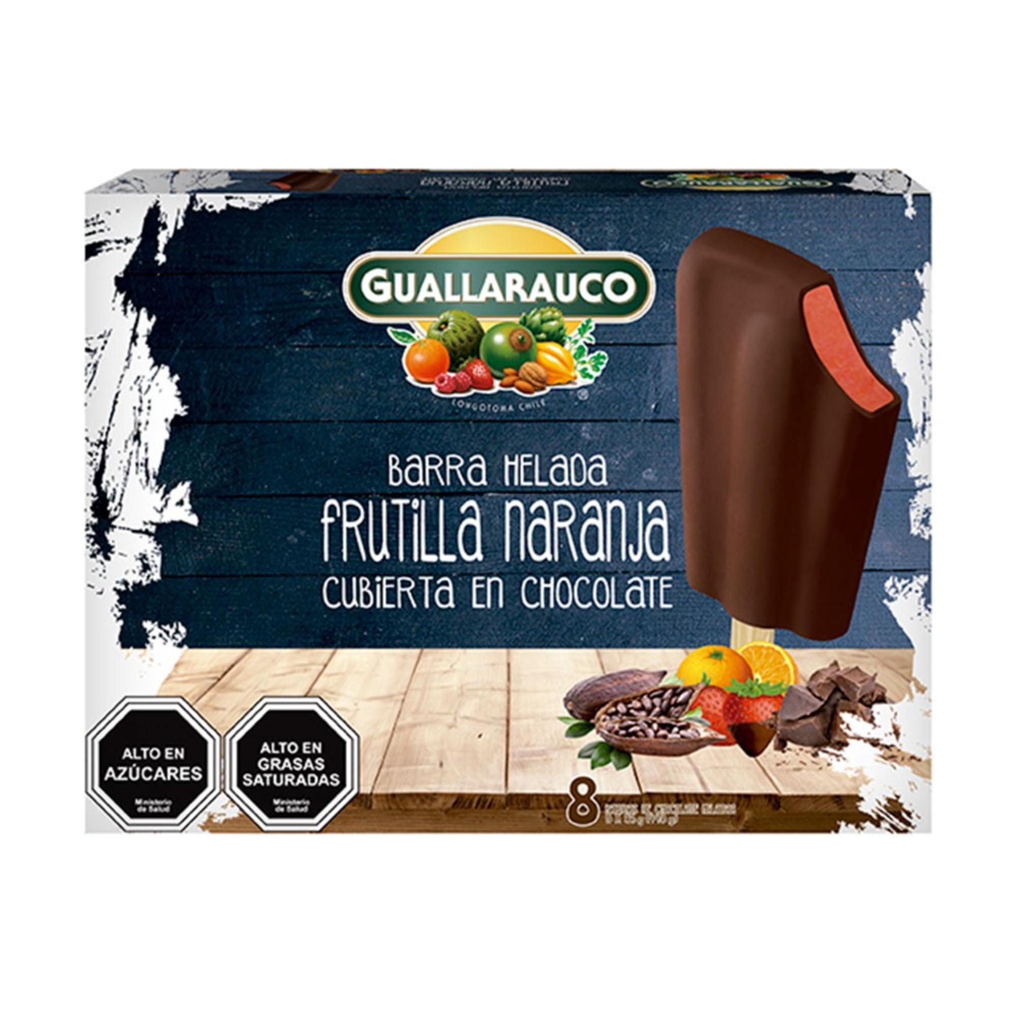 Helado Individual Frutilla Naranja Con Chocolate 448 g Guallarauco
