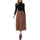 thumbnail image 2 of INSPIRE CHIC Falda Midi de Pana para Mujer con Cintura Alta Elástica y Bolsillos, Falda Casual en Línea A, Talla L, Marrón Oscuro, 2 of 6