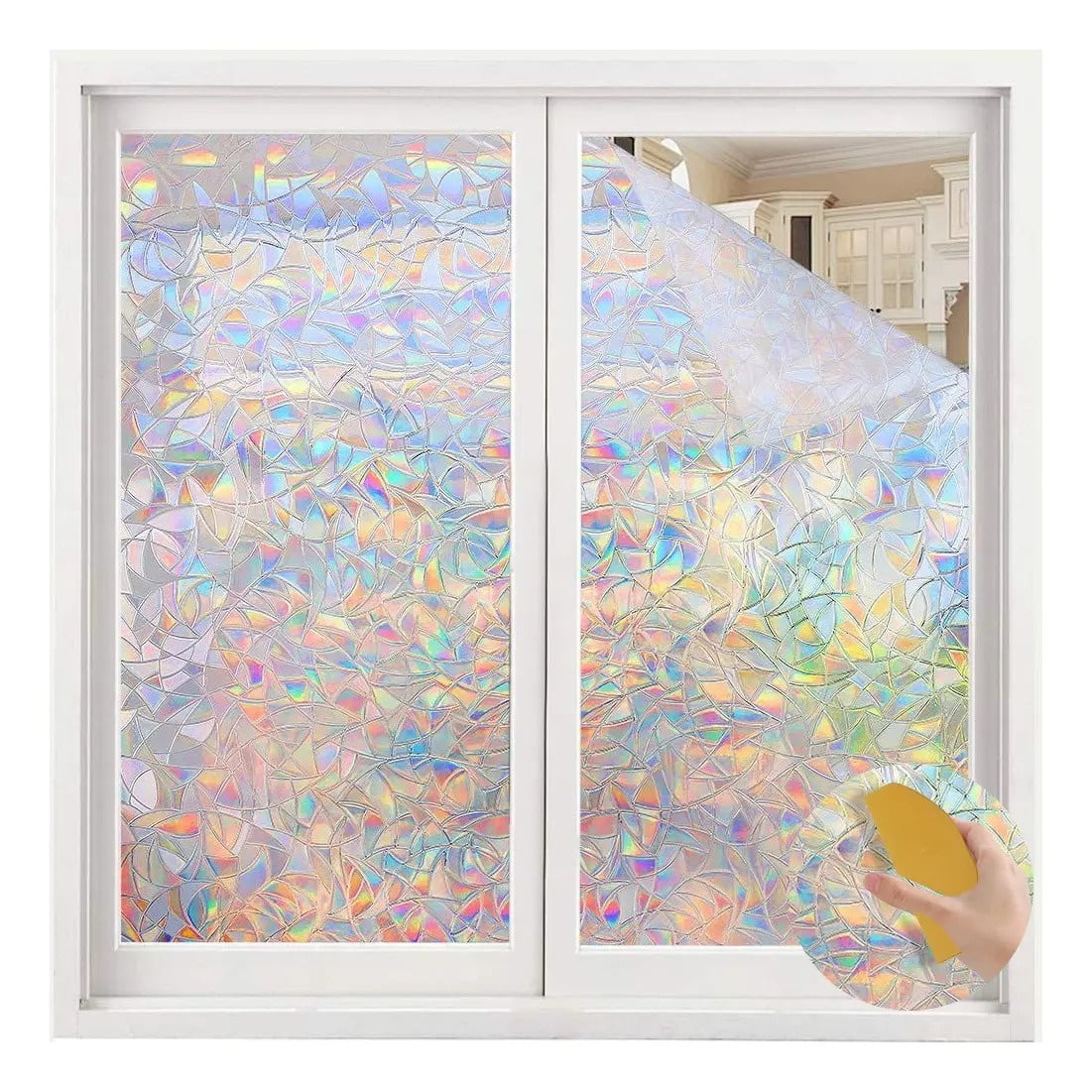Genérica - Film Privacidad Vidrio Vinilo Cocina Decora Ventanas Vitral 30cm*3mts