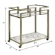 thumbnail image 2 of Neilo Clear Glass, Faux Marble Top & Wire Brass Finish Serving Cart, 2 of 3