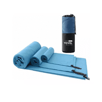 Genérico - Toalla Baño Viaje De Microfibra De Secado Rápido, 3 Pcs Celeste