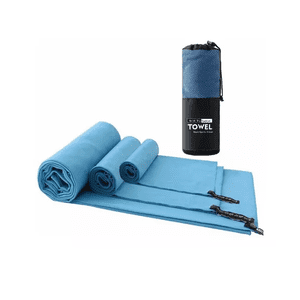 Genérico - Toalla Baño Viaje De Microfibra De Secado Rápido, 3 Pcs Celeste