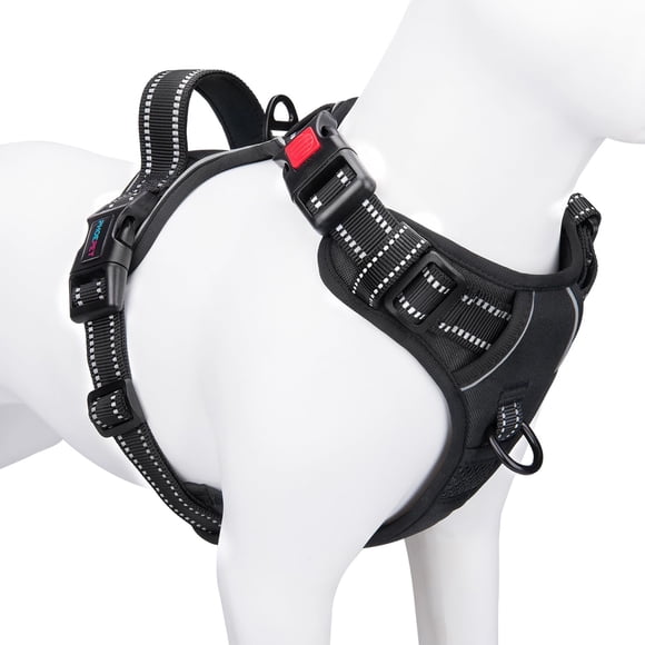 Chaleco reflectante PHOEPET con clip frontal y asa para perros, talla M