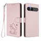 thumbnail image 1 of Sony Xperia 10 VII Funda Billetera con Estampado de Gato, Rosa, 1 of 6