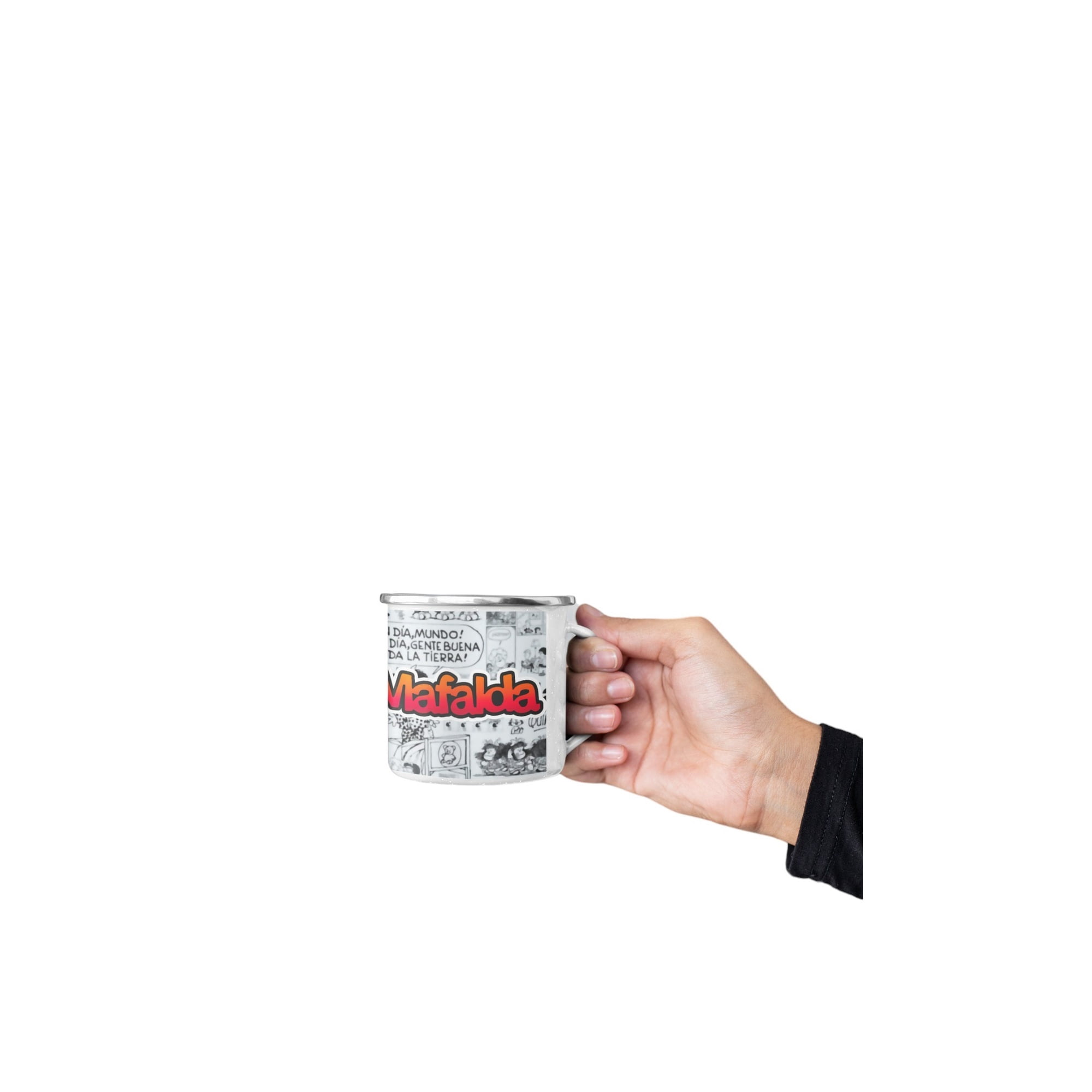 Genérico - Taza Enlozada Mafalda - Pensamientos Y Preguntas