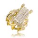 thumbnail image 2 of Anillos de Moda de Lujo con Brillo Estilo Punky de Rapero para Hombre Chapados en Oro de 14K Brillantes con Acabado Helado Hip Hop Zirconia Cúbica Anillos de Compromiso para Hombre, 2 of 7