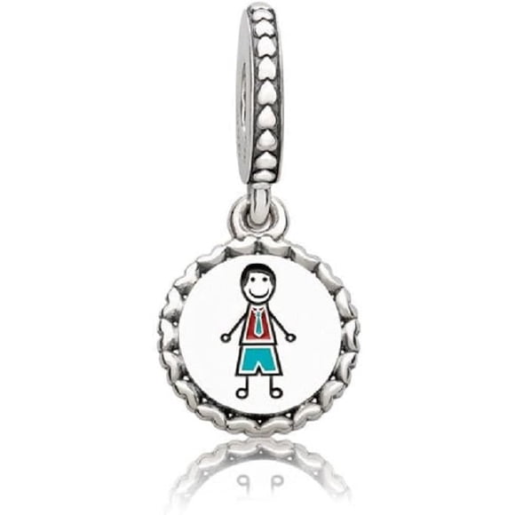 Dangle Charm Pandora Pnd Dad Stick Figure Engraved
