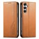 thumbnail image 1 of Funda tipo cartera para Samsung Galaxy A17 de piel con cierre magnético, ranuras para tarjetas y correa para la muñeca Marrón, 1 of 6