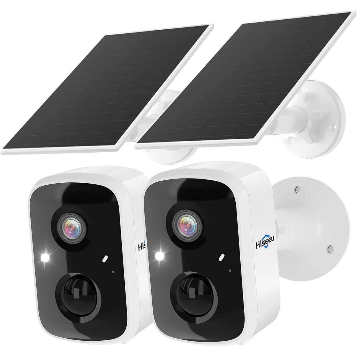 Cámara Seguridad Hiseeu 4mp Solar 2 Pack Exterior Inalámbrica