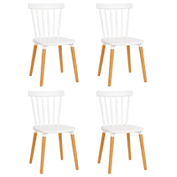 Moboi - Pack 4 Sillas Windsor Para Comedor O Terraza Blancas