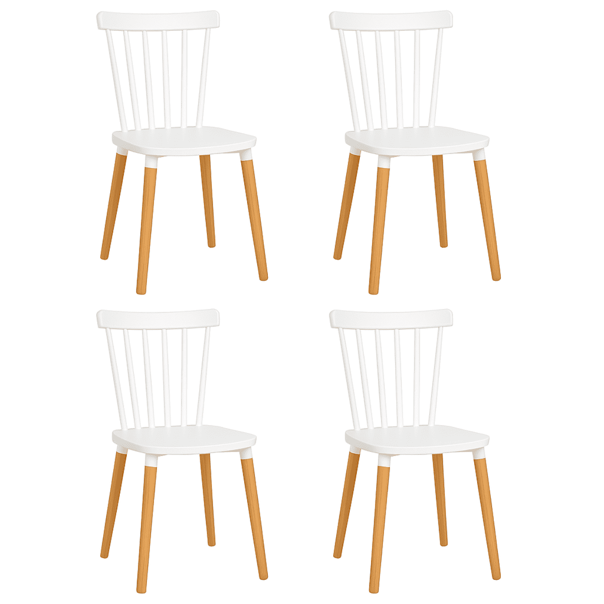 Moboi - Pack 4 Sillas Windsor Para Comedor O Terraza Blancas