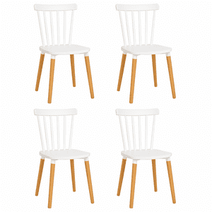 Moboi - Pack 4 Sillas Windsor Para Comedor O Terraza Blancas