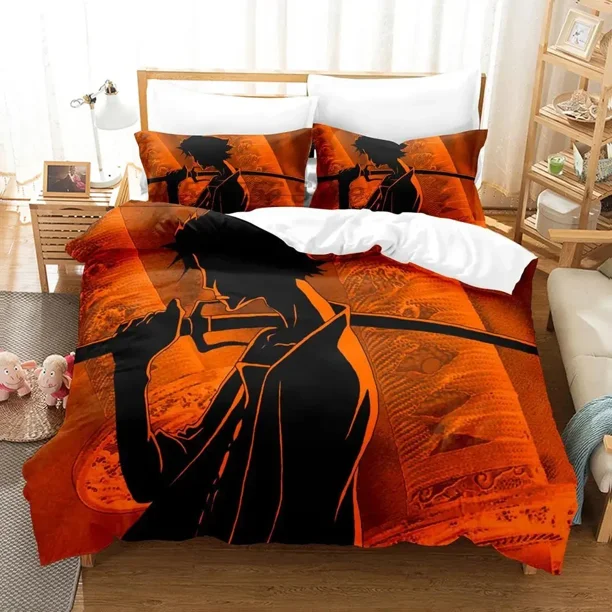 v2619 Bed Sheets Samurai Champloo Bedding Set Single Twin Full Queen King Size Aldult Duvetcover Anime Bed Sheet Set for Boys Bedroom 3-Piece Bedding Set (1 Duvet Cover + 2 Pillow Shams) Bed Sheets j