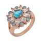 thumbnail image 1 of Anillo BERTHA Juliet chapado en oro rosa de 18 quilates con circonita cúbica azul claro, talla 7, 1 of 3
