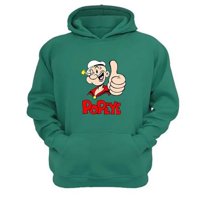 Genérico - Polerón Canguro Popeye Verde Aguamarina Talla Xs Unisex