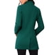 thumbnail image 3 of Abrigo de invierno de longitud media con cuello alto para mujer INSPIRE CHIC, con botones sencillos, bolsillos inclinados y forro completo, verde hoja de pino XL, 3 of 6