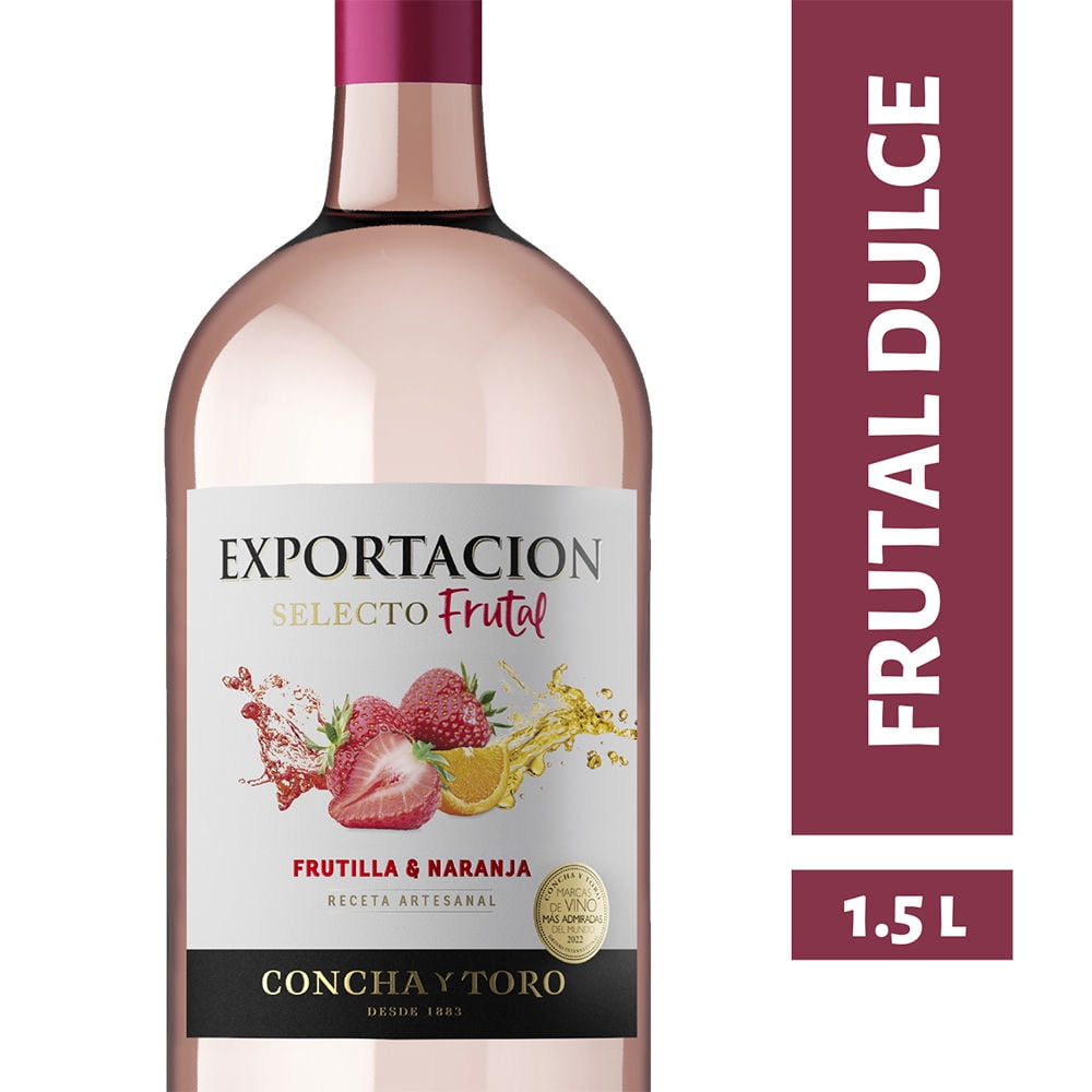 Cóctel De Vino Frutal Frutilla Y Naranja Botellón 1500 ml Exportación Selecto