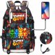 thumbnail image 1 of Stumble Guys Backpack Teenager Students School Bag USB Charging Port Laptop Bag Cartoon Nylon Rucksack Boys Bookbag Mochila, 1 of 3