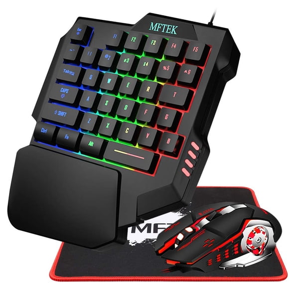 Combo de Teclado y Mouse para Juegos MFTEK RGB con Cable USB