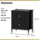 thumbnail image 4 of Velador Cajonera 2 Cajones Metal Eco Cuero Negro, 4 of 8